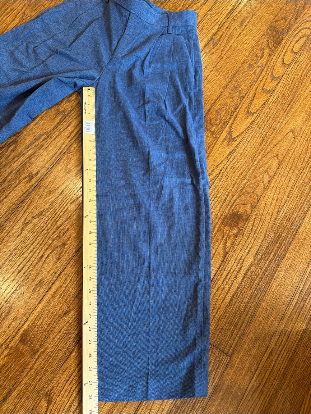 NWT Banana Republic Blue Linen-Blend Wide-Leg Pleated Trous - Picture 7 of 10